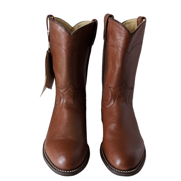 Vintage Double H Heritage West Brown Leather Cowboy Western Boots Size 7 EE Wide main image 7